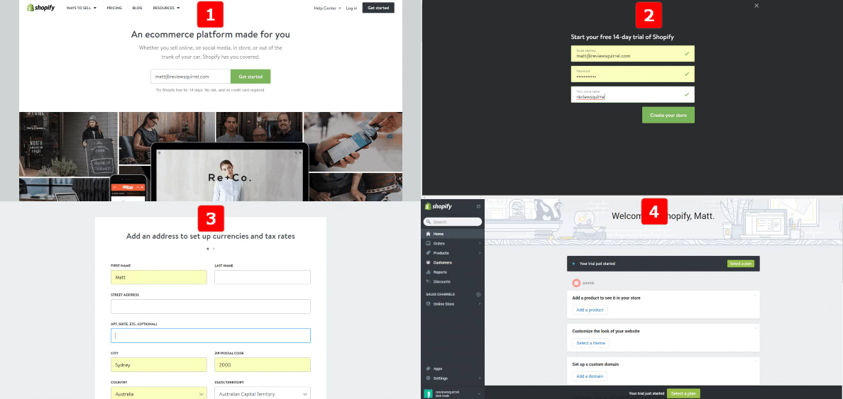 Oberlo Dropshipping- Sign up with Shopify